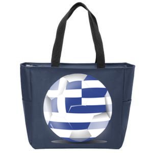 Soccer Ball Country Flag Greece Zip Tote Bag