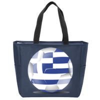 Soccer Ball Country Flag Greece Zip Tote Bag