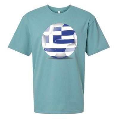 Soccer Ball Country Flag Greece Sueded Cloud Jersey T-Shirt