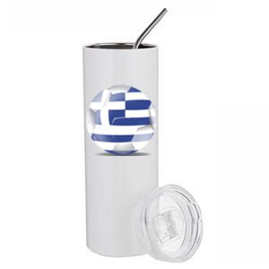 Soccer Ball Country Flag Greece Stainless Steel Tumbler