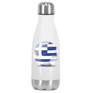 Soccer Ball Country Flag Greece Stainless Steel Insulated Water Bottle