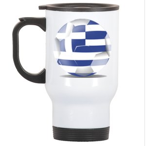 Soccer Ball Country Flag Greece Stainless Steel Travel Mug