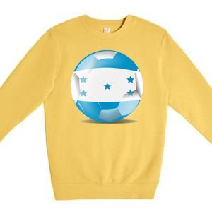 Soccer Ball Country Flag Honduras Premium Crewneck Sweatshirt