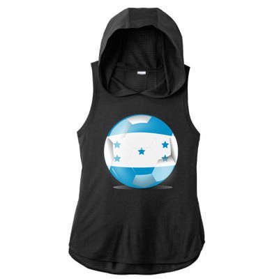 Soccer Ball Country Flag Honduras Ladies PosiCharge Tri-Blend Wicking Draft Hoodie Tank