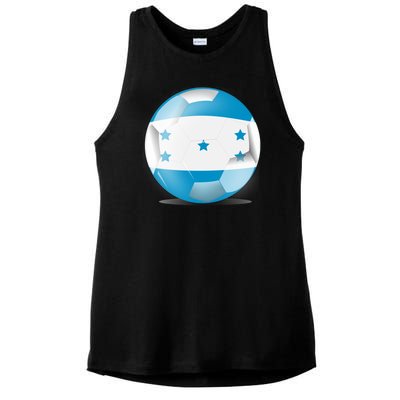 Soccer Ball Country Flag Honduras Ladies PosiCharge Tri-Blend Wicking Tank