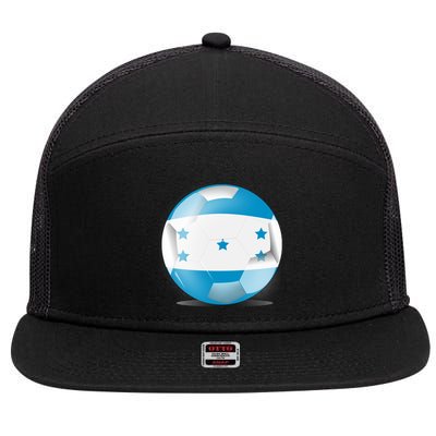 Soccer Ball Country Flag Honduras 7 Panel Mesh Trucker Snapback Hat