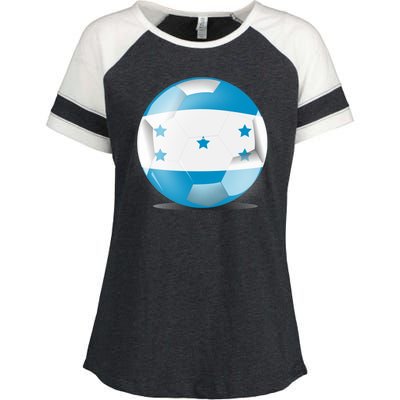 Soccer Ball Country Flag Honduras Enza Ladies Jersey Colorblock Tee