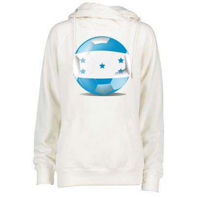 Soccer Ball Country Flag Honduras Womens Funnel Neck Pullover Hood