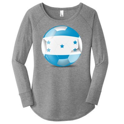 Soccer Ball Country Flag Honduras Women's Perfect Tri Tunic Long Sleeve Shirt