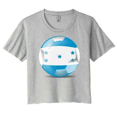 Soccer Ball Country Flag Honduras Women's Crop Top Tee