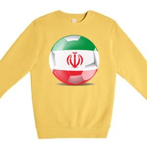 Soccer Ball Country Flag Iran Premium Crewneck Sweatshirt