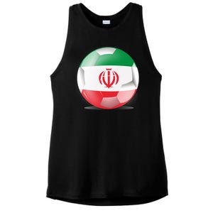 Soccer Ball Country Flag Iran Ladies PosiCharge Tri-Blend Wicking Tank