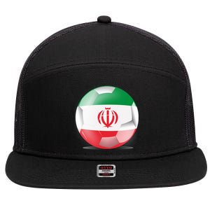 Soccer Ball Country Flag Iran 7 Panel Mesh Trucker Snapback Hat