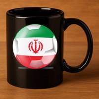 Soccer Ball Country Flag Iran 11oz C Handle Ceramic Mug