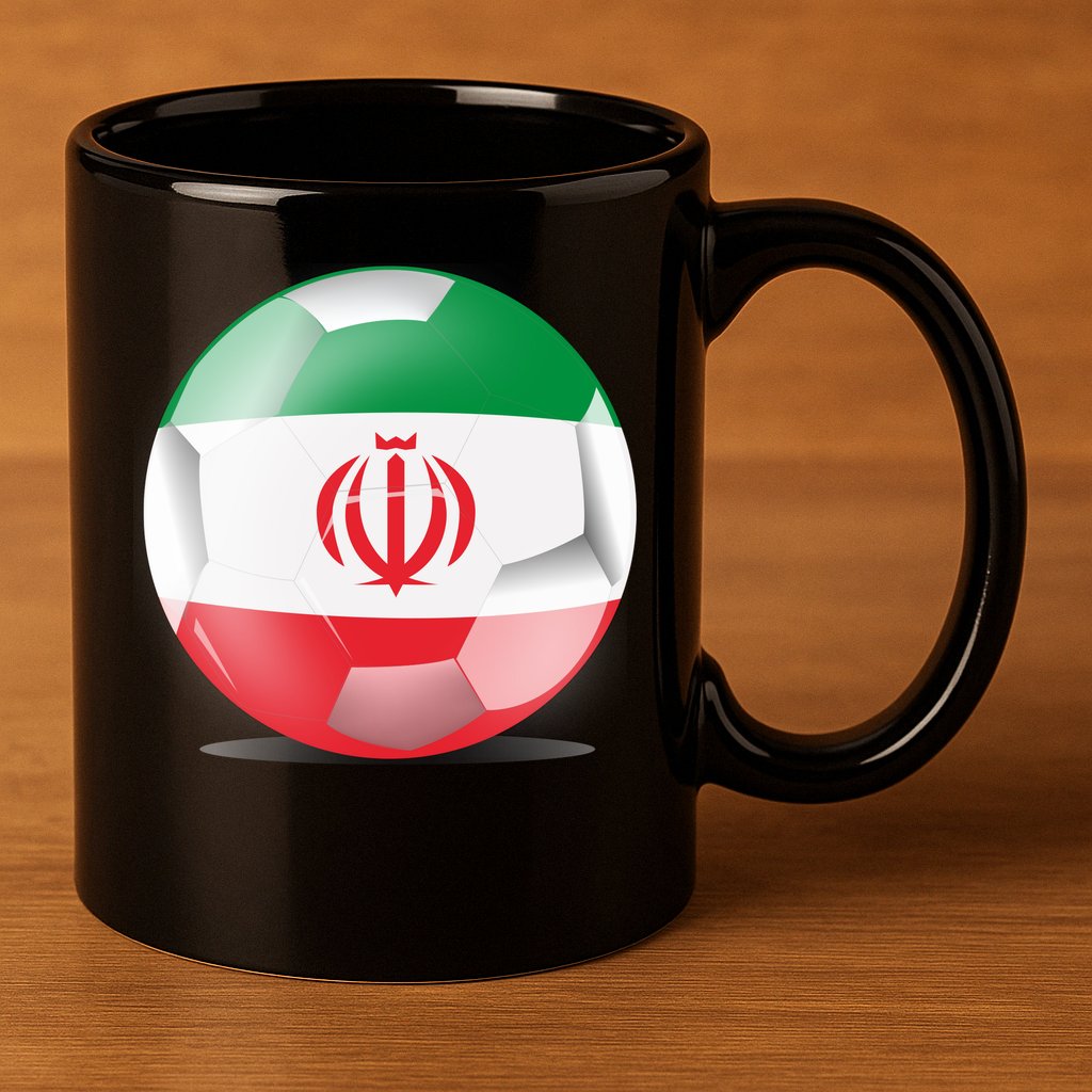 Soccer Ball Country Flag Iran 11oz C Handle Ceramic Mug