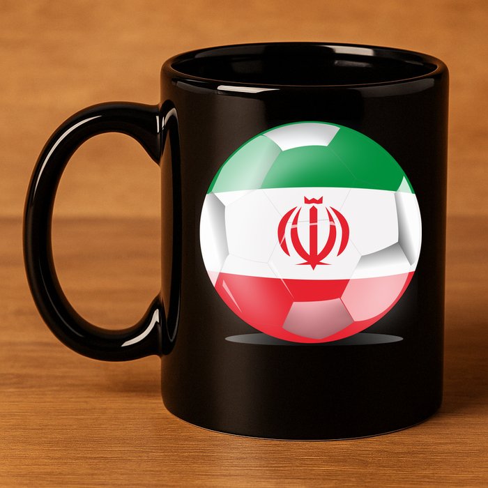 Soccer Ball Country Flag Iran 11oz C Handle Ceramic Mug