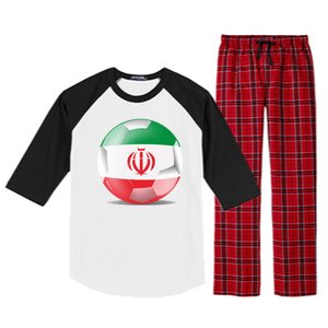 Soccer Ball Country Flag Iran Raglan Sleeve Pajama Set