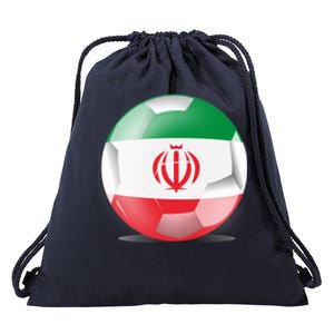 Soccer Ball Country Flag Iran Drawstring Bag