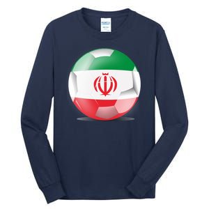 Soccer Ball Country Flag Iran Tall Long Sleeve T-Shirt