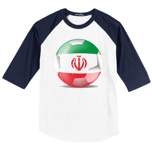 Soccer Ball Country Flag Iran Baseball Sleeve Shirt