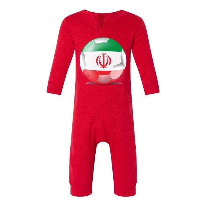 Soccer Ball Country Flag Iran Infant Fleece One Piece