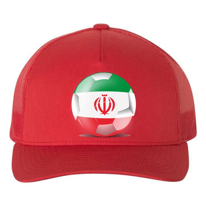 Soccer Ball Country Flag Iran Yupoong Adult 5-Panel Trucker Hat