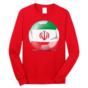 Soccer Ball Country Flag Iran Long Sleeve Shirt