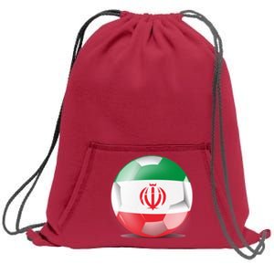 Soccer Ball Country Flag Iran Sweatshirt Cinch Pack Bag