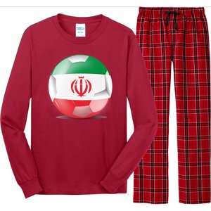 Soccer Ball Country Flag Iran Long Sleeve Pajama Set