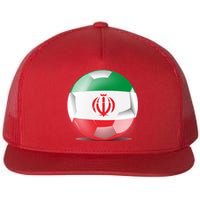 Soccer Ball Country Flag Iran Flat Bill Trucker Hat