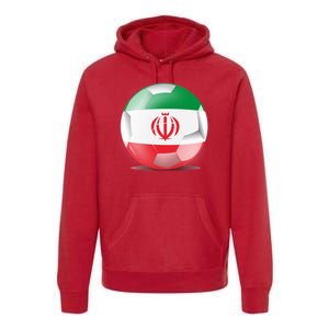 Soccer Ball Country Flag Iran Premium Hoodie