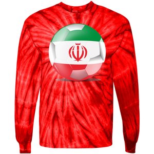 Soccer Ball Country Flag Iran Tie-Dye Long Sleeve Shirt