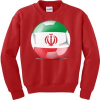 Soccer Ball Country Flag Iran Kids Sweatshirt