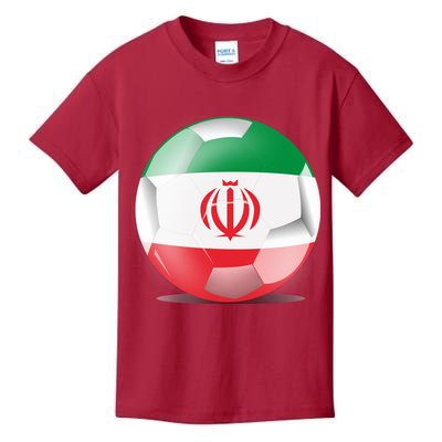 Soccer Ball Country Flag Iran Kids T-Shirt