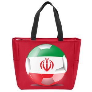 Soccer Ball Country Flag Iran Zip Tote Bag