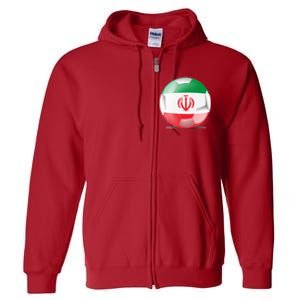 Soccer Ball Country Flag Iran Full Zip Hoodie