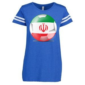 Soccer Ball Country Flag Iran Enza Ladies Jersey Football T-Shirt