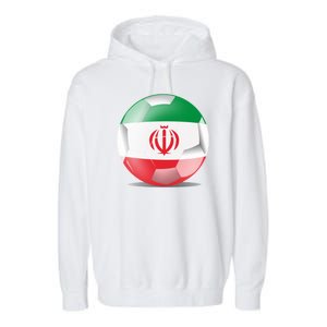 Soccer Ball Country Flag Iran Garment-Dyed Fleece Hoodie