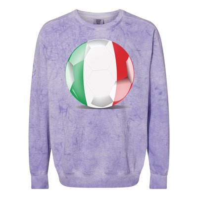 Soccer Ball Country Flag Italy Colorblast Crewneck Sweatshirt