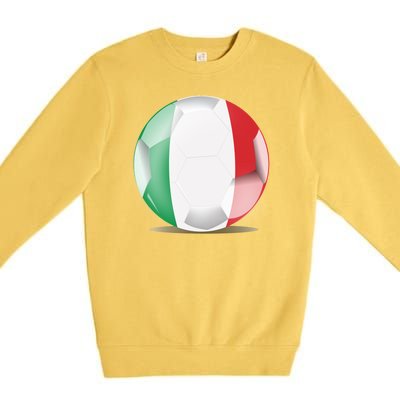 Soccer Ball Country Flag Italy Premium Crewneck Sweatshirt