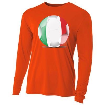 Soccer Ball Country Flag Italy Cooling Performance Long Sleeve Crew