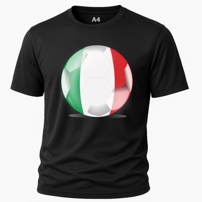 Soccer Ball Country Flag Italy Cooling Performance Crew T-Shirt