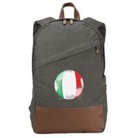Soccer Ball Country Flag Italy Cotton Canvas Backpack