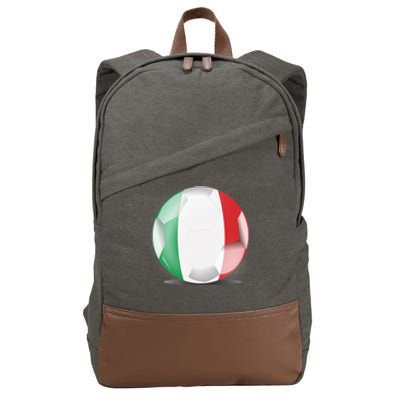 Soccer Ball Country Flag Italy Cotton Canvas Backpack