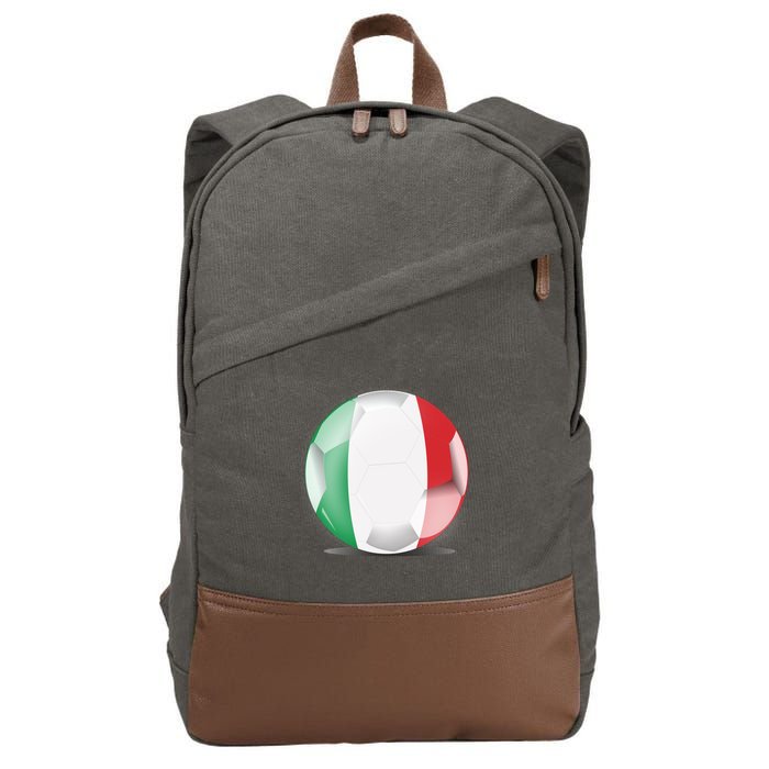 Soccer Ball Country Flag Italy Cotton Canvas Backpack