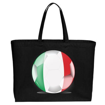 Soccer Ball Country Flag Italy Cotton Canvas Jumbo Tote