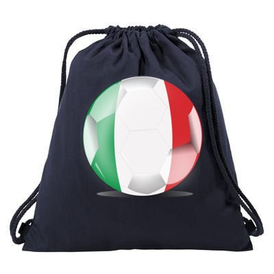 Soccer Ball Country Flag Italy Drawstring Bag