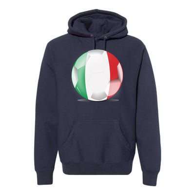 Soccer Ball Country Flag Italy Premium Hoodie