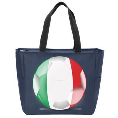 Soccer Ball Country Flag Italy Zip Tote Bag