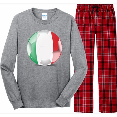 Soccer Ball Country Flag Italy Long Sleeve Pajama Set